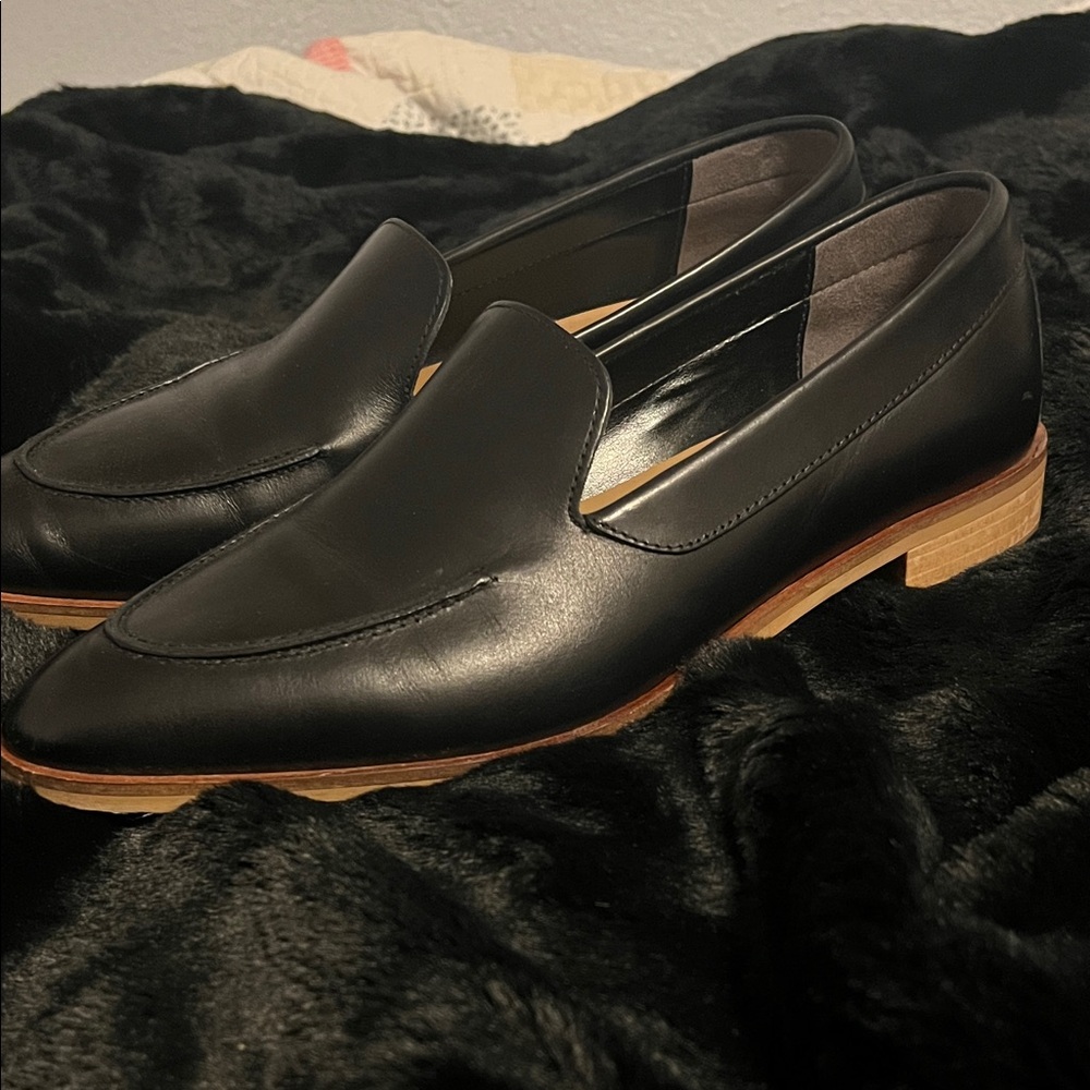 Classic Black Leather Loafers
